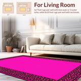 Ultra Soft Area Rug, Non Slip, Stain Resistant, Washable Area Rugs for Living Room, Bedroom, Artistic Zebra Patterned Flair(Pink)