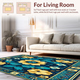 Ultra Soft Area Rug, Non Slip, Stain Resistant, Washable Area Rugs for Living Room, Bedroom, Durable Large Indoor(Blue)