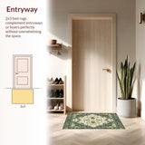 Ultra Soft Area Rug, Non Slip, Stain Resistant, Washable Area Rugs for Living Room, Bedroom, Lightweight Boho Area(Green)