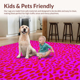 Ultra Soft Area Rug, Non Slip, Stain Resistant, Washable Area Rugs for Living Room, Bedroom, Cute Cartoonish Wildlife Fantasy(Pink)
