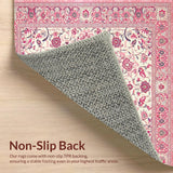 Ultra Soft Area Rug, Non Slip, Stain Resistant, Washable Area Rugs for Living Room, Bedroom, Elegant Diamond Trellis Aesthetic(Pink)
