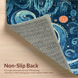 Ultra Soft Area Rug, Non Slip, Stain Resistant, Washable Area Rugs for Living Room, Bedroom, Whimsical Kraken Tentacle Design Area Rug for Vibrant Home Decor(Blue)