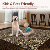 Ultra Soft Area Rug, Non Slip, Stain Resistant, Washable Area Rugs for Living Room, Bedroom, Bold Statement Animal Design(Beige)