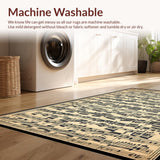 Ultra Soft Area Rug, Non Slip, Stain Resistant, Washable Area Rugs for Living Room, Bedroom, Artistic Retro Note Pattern Design(Black)