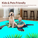 Fresh Tropical Vibes Floor Covering(Blue)