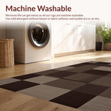 Ultra Soft Area Rug, Non Slip, Stain Resistant, Washable Area Rugs for Living Room, Bedroom, Rustic Dark Plaid Aesthetic Charm(Brown)