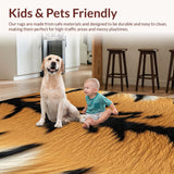 Ultra Soft Area Rug, Non Slip, Stain Resistant, Washable Area Rugs for Living Room, Bedroom, Tiger Print Faux Fur Living Room Accent Rug(Beige)
