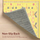Ultra Soft Area Rug, Non Slip, Stain Resistant, Washable Area Rugs for Living Room, Bedroom, Cheerful Abstract Sunshine Aesthetic(Yellow)