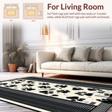 Ultra Soft Area Rug, Non Slip, Stain Resistant, Washable Area Rugs for Living Room, Bedroom, Artistic Abstract Cat Paw Arrangement(Black)