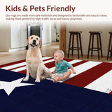 Ultra Soft Area Rug, Non Slip, Stain Resistant, Washable Area Rugs for Living Room, Bedroom, Bold Red and Blue Aesthetic(Red)