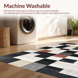Ultra Soft Area Rug, Non Slip, Stain Resistant, Washable Area Rugs for Living Room, Bedroom, Modern Monochrome Diamond Pattern(Gray)