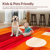 Ultra Soft Area Rug, Non Slip, Stain Resistant, Washable Area Rugs for Living Room, Bedroom, Warm Toned Artful Patterned Delight(Red)