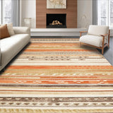 Ultra Soft Area Rug, Non Slip, Stain Resistant, Washable Area Rugs for Living Room, Bedroom, Vibrant Trellis Motif in Earth Tones(Orange)