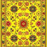 Ultra Soft Area Rug, Non Slip, Stain Resistant, Washable Area Rugs for Living Room, Bedroom, Joyful Multi-Hued Floral Pattern(Yellow)