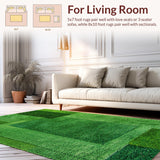 Ultra Soft Area Rug, Non Slip, Stain Resistant, Washable Area Rugs for Living Room, Bedroom, Serene Pastoral Green Elegance(Green)