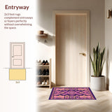 Ultra Soft Area Rug, Non Slip, Stain Resistant, Washable Area Rugs for Living Room, Bedroom, Striking Purple and Pink Visual Harmony(Purple)