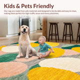Ultra Soft Area Rug, Non Slip, Stain Resistant, Washable Area Rugs for Living Room, Bedroom, Lively Decorative Floral Arrangement(Yellow)