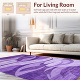 Ultra Soft Area Rug, Non Slip, Stain Resistant, Washable Area Rugs for Living Room, Bedroom, Elegant High-Pile Ombre Effect(Purple)