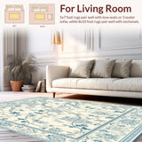 Elegant Vintage Botanical with Beige Background and Light Blue Floral(Beige)