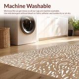 Ultra Soft Area Rug, Non Slip, Stain Resistant, Washable Area Rugs for Living Room, Bedroom, Tufted Wool Entryway Rug for Minimalist Decor(Beige)