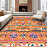Ultra Soft Area Rug, Non Slip, Stain Resistant, Washable Area Rugs for Living Room, Bedroom, Bold Geometric Color Splash(Orange)