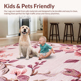 Ultra Soft Area Rug, Non Slip, Stain Resistant, Washable Area Rugs for Living Room, Bedroom, Soft Pastel Shaggy Circular Delight(Pink)