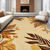 Island Breeze Weatherproof Area Rug With Decorative Botanical Pattern(Beige)