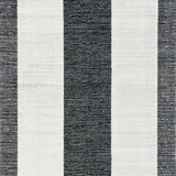 Ultra Soft Area Rug, Non Slip, Stain Resistant, Washable Area Rugs for Living Room, Bedroom, Handcrafted Bistro Stripe Woven Mat with Modern Minimalist Design(Black)