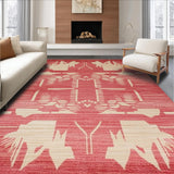 Ultra Soft Area Rug, Non Slip, Stain Resistant, Washable Area Rugs for Living Room, Bedroom, Cozy Abstract Earthy Hues(Red)