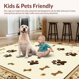 Ultra Soft Area Rug, Non Slip, Stain Resistant, Washable Area Rugs for Living Room, Bedroom, Whimsical Soft Bone Design Style(Beige)