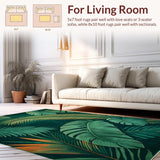 Ultra Soft Area Rug, Non Slip, Stain Resistant, Washable Area Rugs for Living Room, Bedroom, Lush Botanical Greenery Theme(Green)