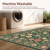 Ultra Soft Area Rug, Non Slip, Stain Resistant, Washable Area Rugs for Living Room, Bedroom, Rustic Nature-Inspired Textile(Green)