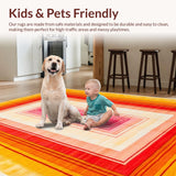 Ultra Soft Area Rug, Non Slip, Stain Resistant, Washable Area Rugs for Living Room, Bedroom, Striking Bright Tiled Artwork Style(Yellow)