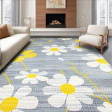 Ultra Soft Area Rug, Non Slip, Stain Resistant, Washable Area Rugs for Living Room, Bedroom, Modern Whimsical Petal Design(Gray)