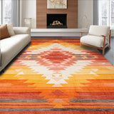 Ultra Soft Area Rug, Non Slip, Stain Resistant, Washable Area Rugs for Living Room, Bedroom, Unique Modern Distressed Aesthetic(Orange)