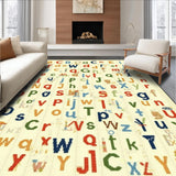 Ultra Soft Area Rug, Non Slip, Stain Resistant, Washable Area Rugs for Living Room, Bedroom, Rustic Warm Alphabet Graphics(Red)