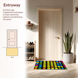 Ultra Soft Area Rug, Non Slip, Stain Resistant, Washable Area Rugs for Living Room, Bedroom, Joyful Contemporary Smiley Art(Yellow)