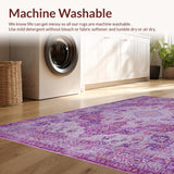 Ultra Soft Area Rug, Non Slip, Stain Resistant, Washable Area Rugs for Living Room, Bedroom, Modern Ogee Pattern Expression(Pink)