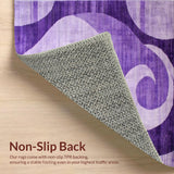 Ultra Soft Area Rug, Non Slip, Stain Resistant, Washable Area Rugs for Living Room, Bedroom, Bright Youthful Swirl Aesthetic(Purple)