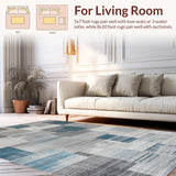 Ultra Soft Area Rug, Non Slip, Stain Resistant, Washable Area Rugs for Living Room, Bedroom, Elegant Abstract Brushed Textures(Gray)