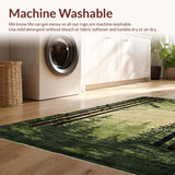 Ultra Soft Area Rug, Non Slip, Stain Resistant, Washable Area Rugs for Living Room, Bedroom, Serene Nature Inspired Earthy Palette(Green)