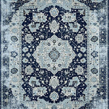 Ultra Soft Area Rug, Non Slip, Stain Resistant, Washable Area Rugs for Living Room, Bedroom, Rustic Ogee Pattern in Blue Hues(Blue)