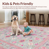 Ultra Soft Area Rug, Non Slip, Stain Resistant, Washable Area Rugs for Living Room, Bedroom, Contemporary Soft Toned Medallion(Gray)