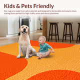 Ultra Soft Area Rug, Non Slip, Stain Resistant, Washable Area Rugs for Living Room, Bedroom, Retro Arch Bedroom Minimalist Washable Area Carpet(Orange)