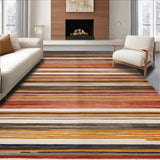 Ultra Soft Area Rug, Non Slip, Stain Resistant, Washable Area Rugs for Living Room, Bedroom, Elegant Rustic Multitonal Composition(Red)