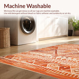 Ultra Soft Area Rug, Non Slip, Stain Resistant, Washable Area Rugs for Living Room, Bedroom, Vibrant Abstract Transitional Pattern(Orange)