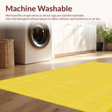 Ultra Soft Area Rug, Non Slip, Stain Resistant, Washable Area Rugs for Living Room, Bedroom, Stylish Textured Sunny Delight(Yellow)