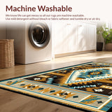 Ultra Soft Area Rug, Non Slip, Stain Resistant, Washable Area Rugs for Living Room, Bedroom, Sophisticated Southwest Inspired Design(Brown)
