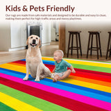 Ultra Soft Area Rug, Non Slip, Stain Resistant, Washable Area Rugs for Living Room, Bedroom, Lgbt Rainbow Area(Green)