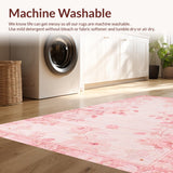 Ultra Soft Area Rug, Non Slip, Stain Resistant, Washable Area Rugs for Living Room, Bedroom, Contemporary Pink Plush Oasis(Pink)